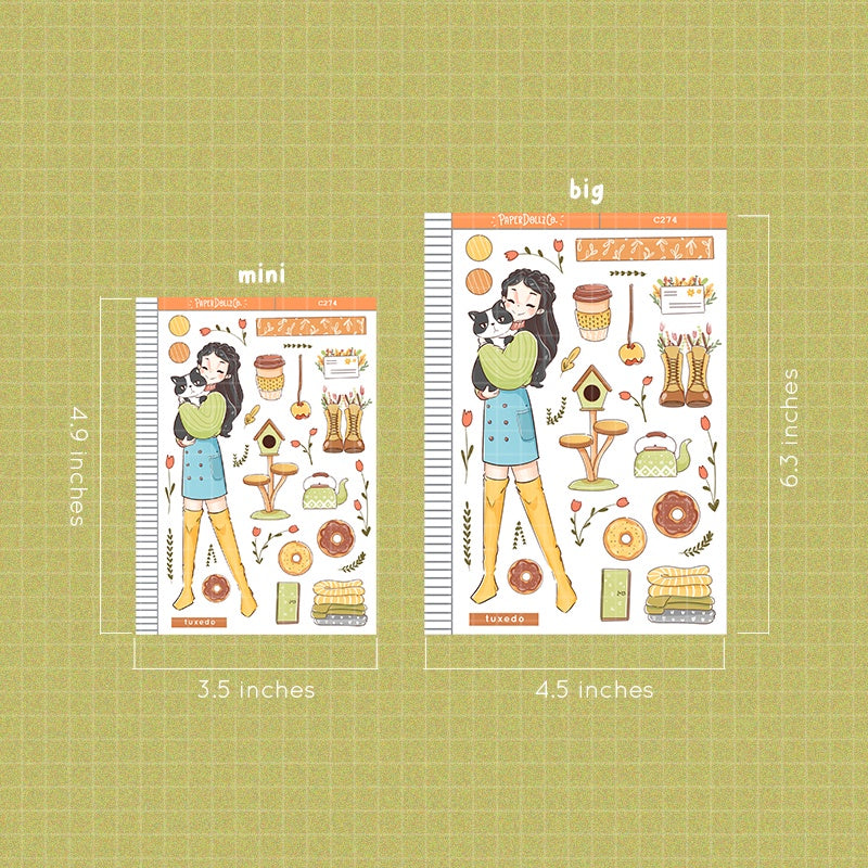 White Cat | Autumn Purrfection | Collection Stickers | C279