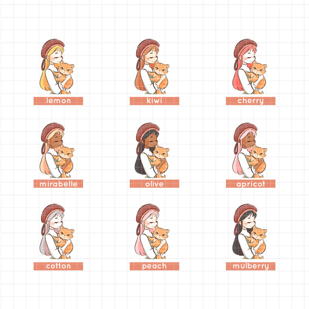 White Cat | Autumn Purrfection | Collection Stickers | C280