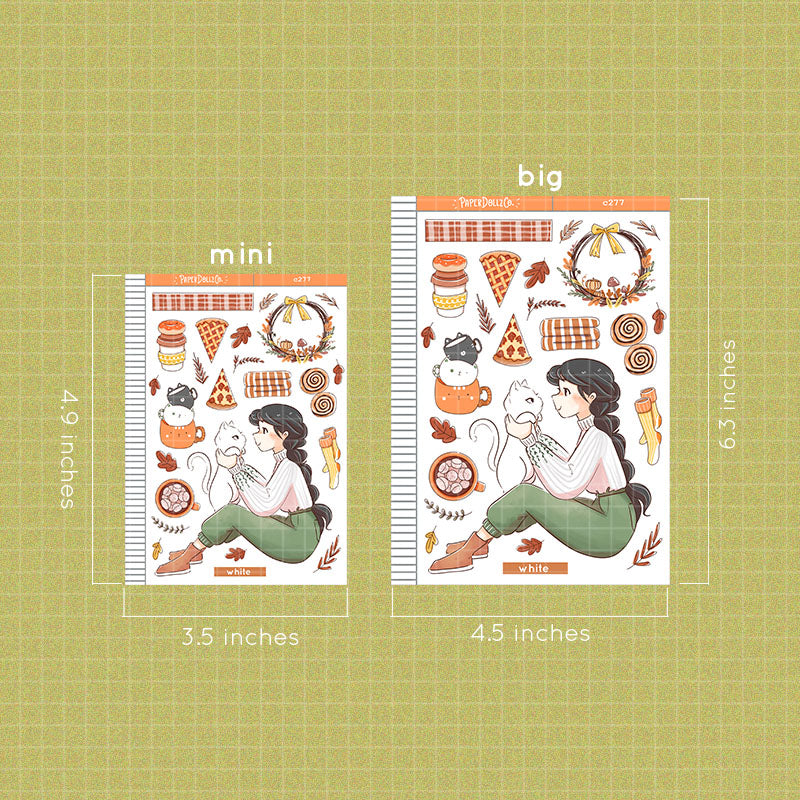 White Cat | Autumn Purrfection | Collection Stickers | C277
