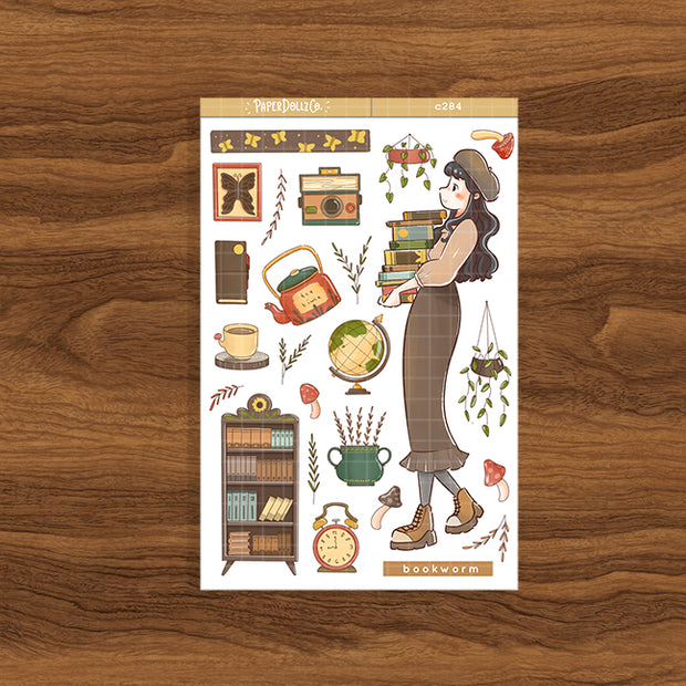Bookworm | Cottage Core | Collection Stickers | C284