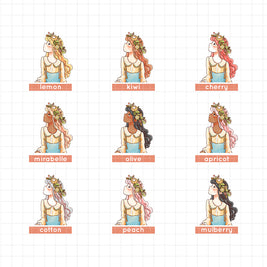 Retro | The Pretty Petal | Just Dolls Stickers | J354