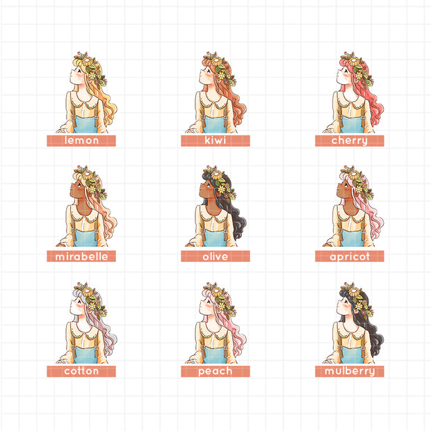 Retro | The Pretty Petal | Just Dolls Stickers | J354