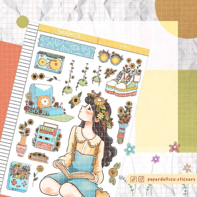 Retro | The Pretty Petal | Collection Stickers | C301