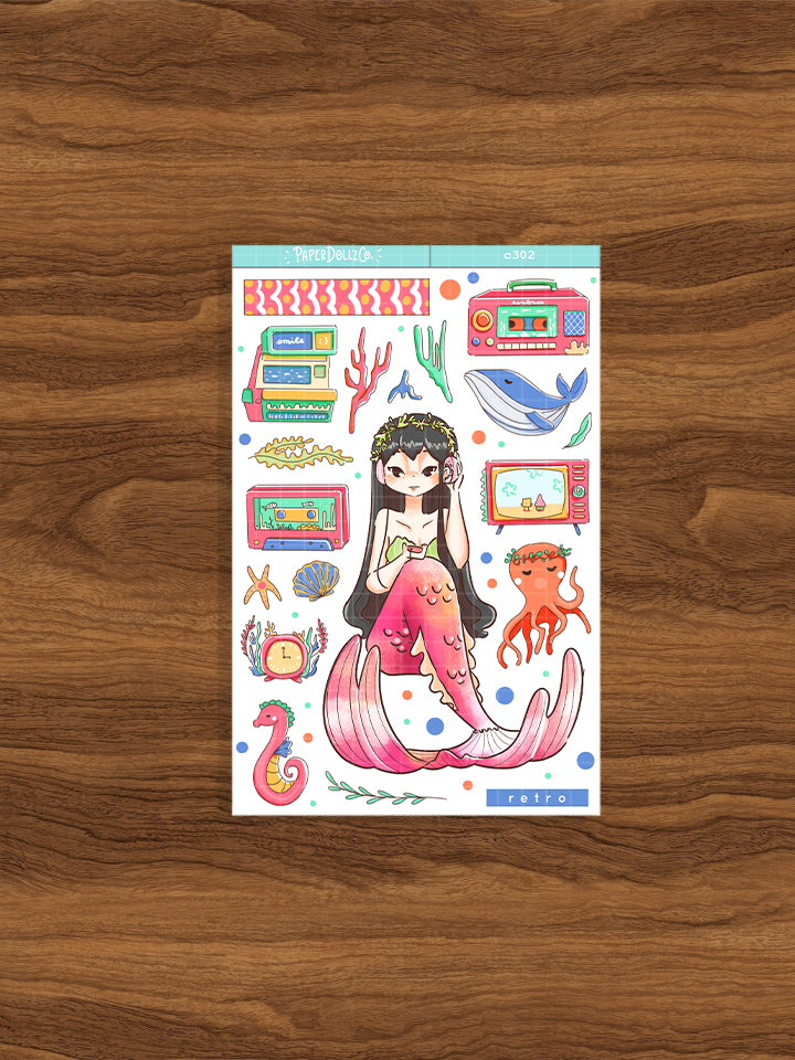 Retro | The Modern Mermaids | Collection Stickers | C302