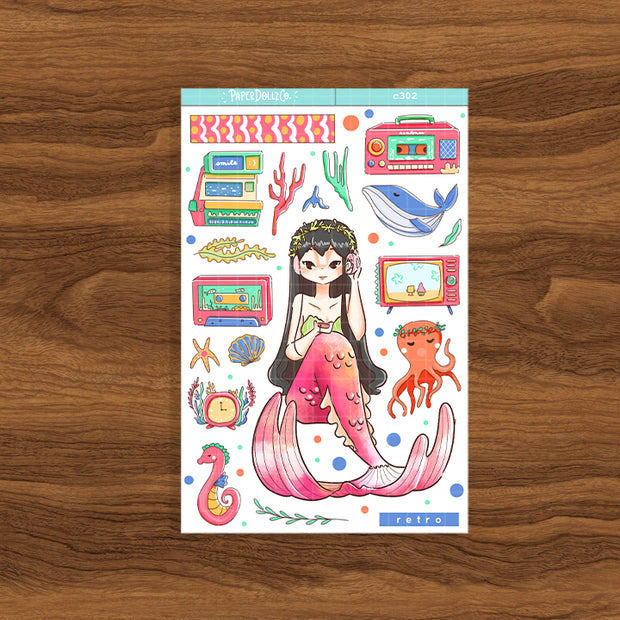 Retro | The Modern Mermaids | Collection Stickers | C302