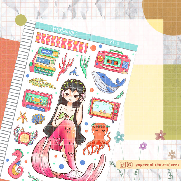 Retro | The Modern Mermaids | Collection Stickers | C302