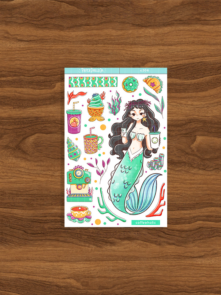 Coffeeholic | The Modern Mermaids | Collection Stickers | C306