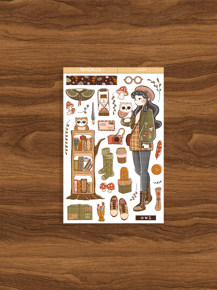 Owl | Birds of Autumn | Collection Stickers | C324