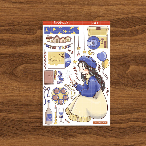 Champagne | Winter Solstice | Collection Stickers | C420