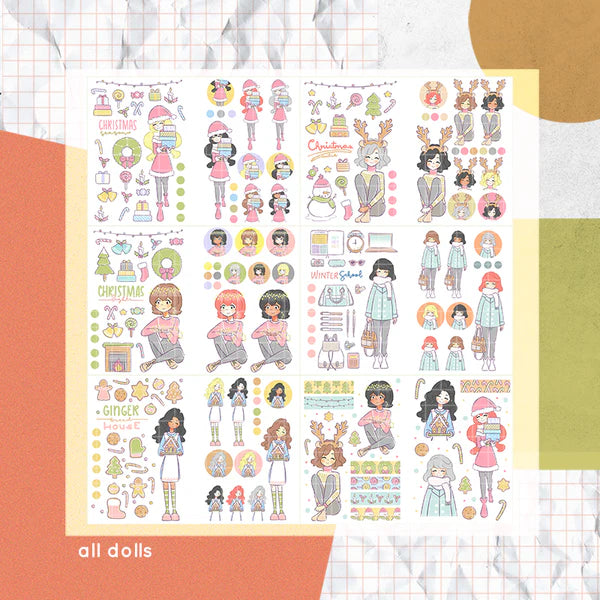 Pastel Christmas I PaperDollzCo Planner I Sticker Book | CB002