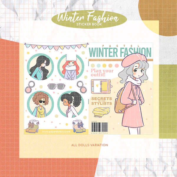 Winter Fashion I PaperDollzCo Planner I Sticker Book | CB003