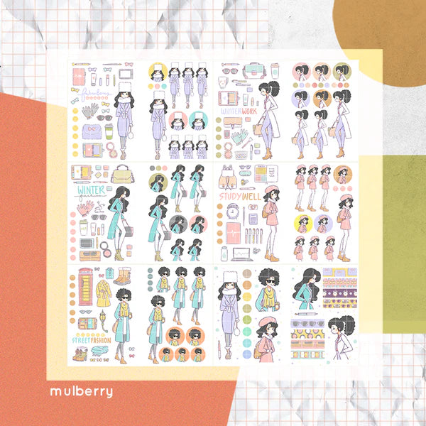 Winter Fashion I PaperDollzCo Planner I Sticker Book | CB003