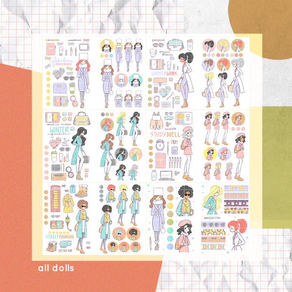 Winter Fashion I PaperDollzCo Planner I Sticker Book | CB003