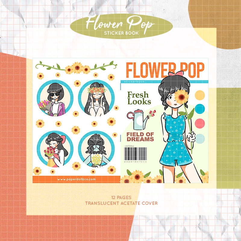 Flower Pop I PaperDollzCo Planner I Sticker Book | CB006a
