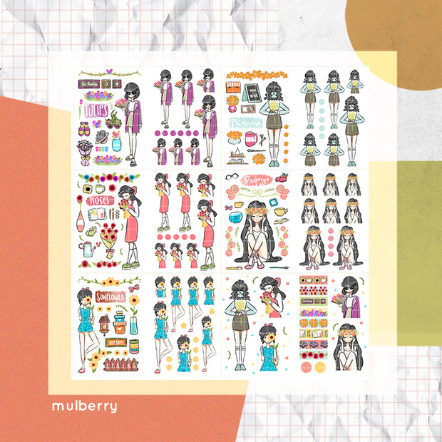 Flower Pop I PaperDollzCo Planner I Sticker Book | CB006a