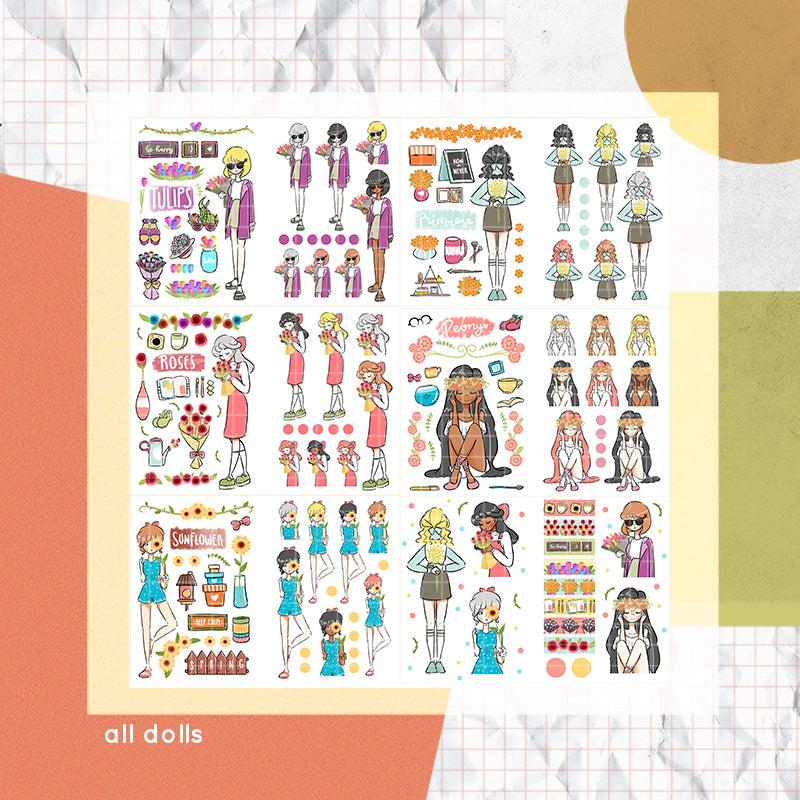 Flower Pop I PaperDollzCo Planner I Sticker Book | CB006a