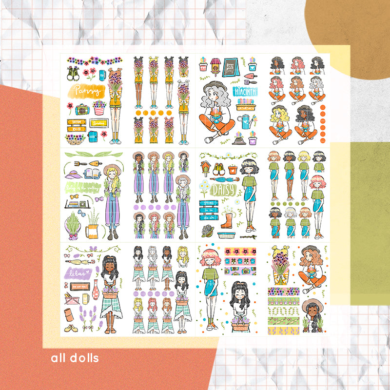 Floriography I PaperDollzCo Planner I Sticker Book | CB006b