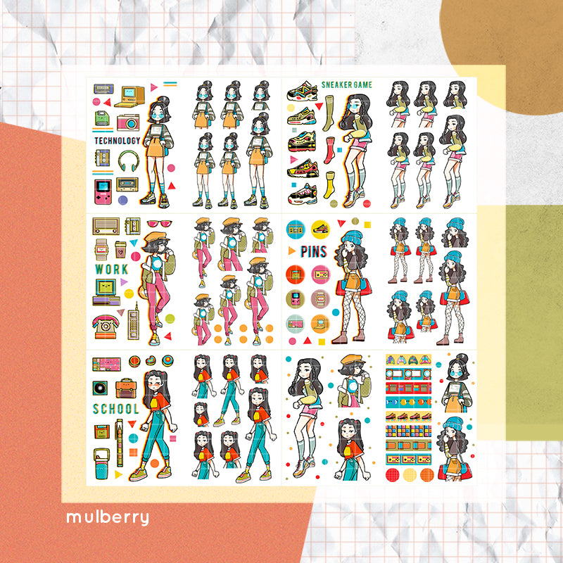 Back When 90's |  PaperDollzCo Planner | Sticker Book | CB009