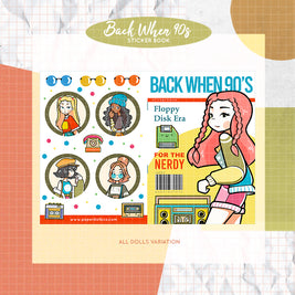 Back When 90's |  PaperDollzCo Planner | Sticker Book | CB009