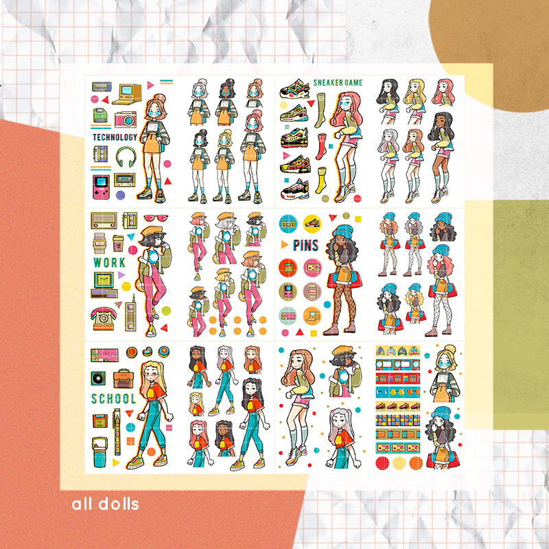 Back When 90's |  PaperDollzCo Planner | Sticker Book | CB009