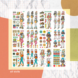 Back When 90's |  PaperDollzCo Planner | Sticker Book | CB009