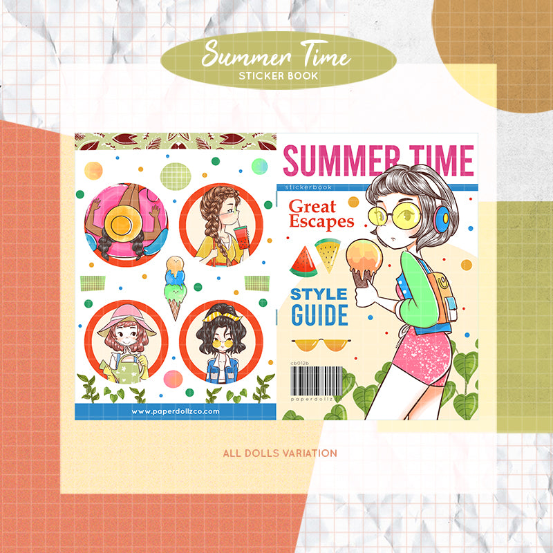 Summer Time PaperDollzCo Planner Sticker Book | CB012b