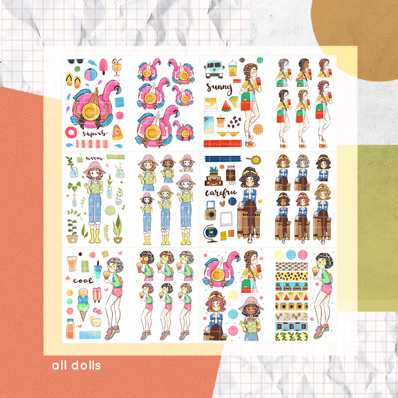 Summer Time PaperDollzCo Planner Sticker Book | CB012b