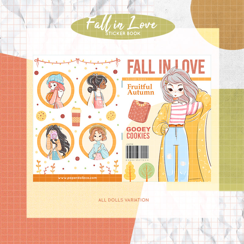 Fall In Love I PaperDollzCo Planner I Sticker Book | CB014