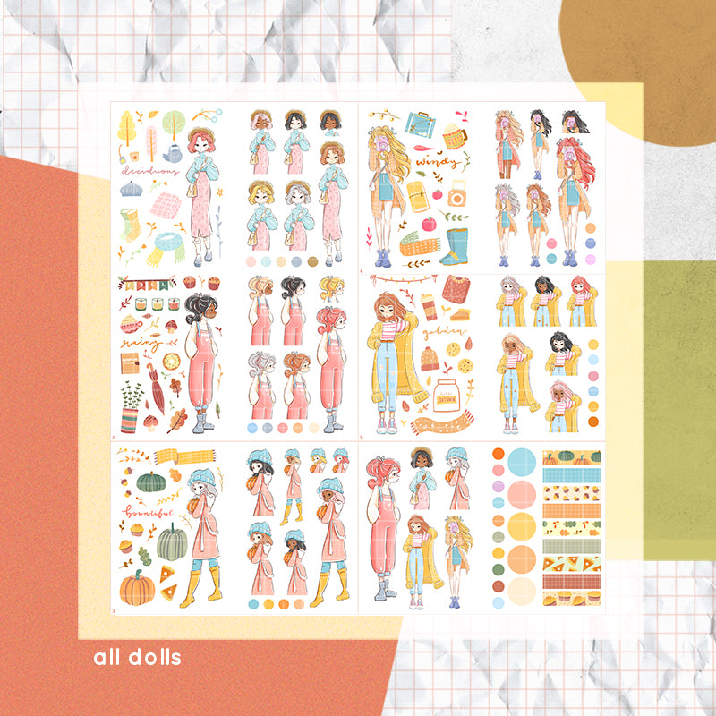 Fall In Love I PaperDollzCo Planner I Sticker Book | CB014
