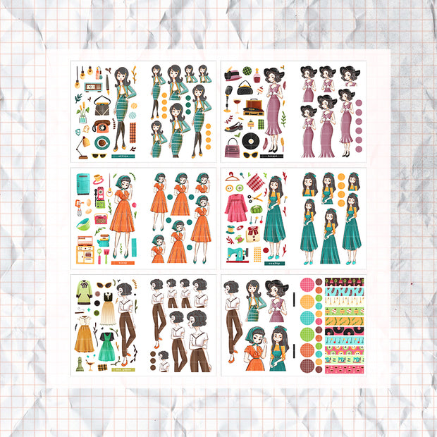 Way out 60s I PaperDollzCo Planner I Sticker Book | CB016