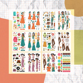 Way Out 60s I PaperDollzCo I Sticker Book | CB016