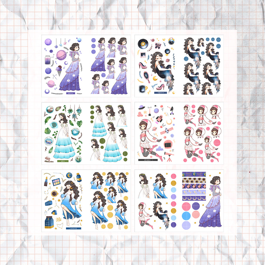 Space Goddesses | Paperdollzco | Sticker Book | CB017