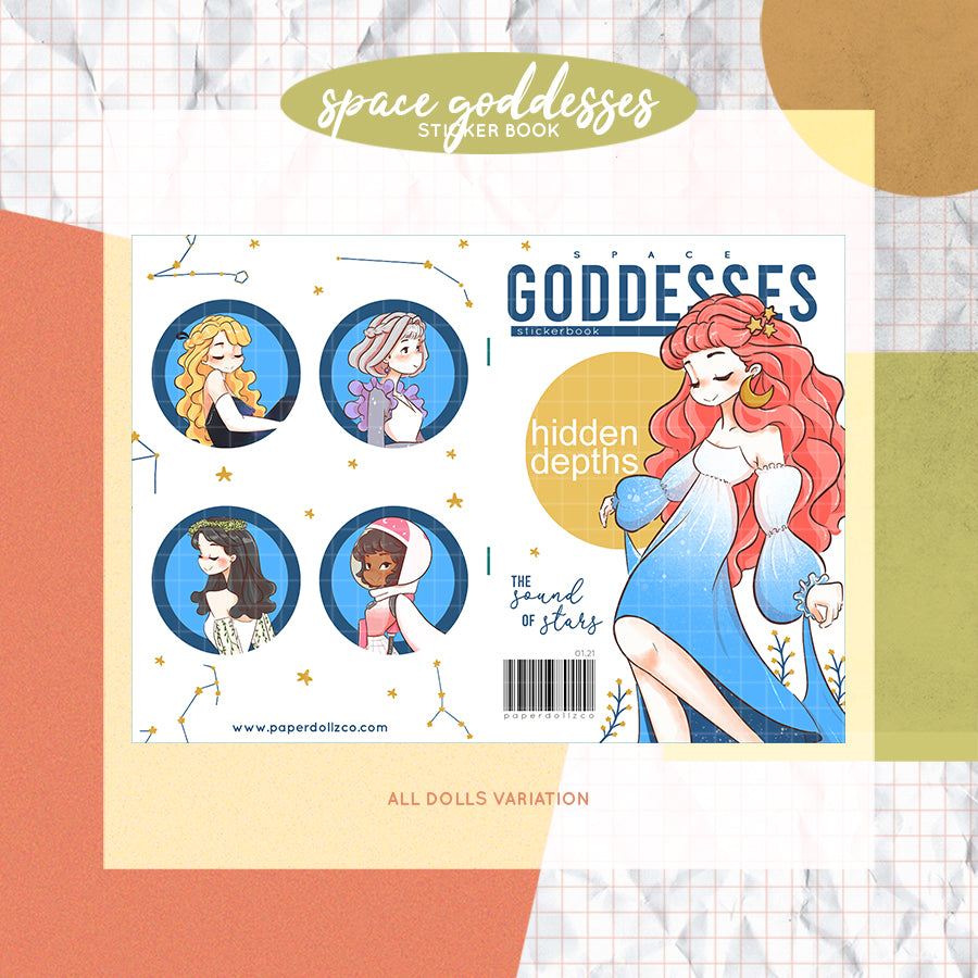 Space Goddesses | Paperdollzco | Sticker Book | CB017