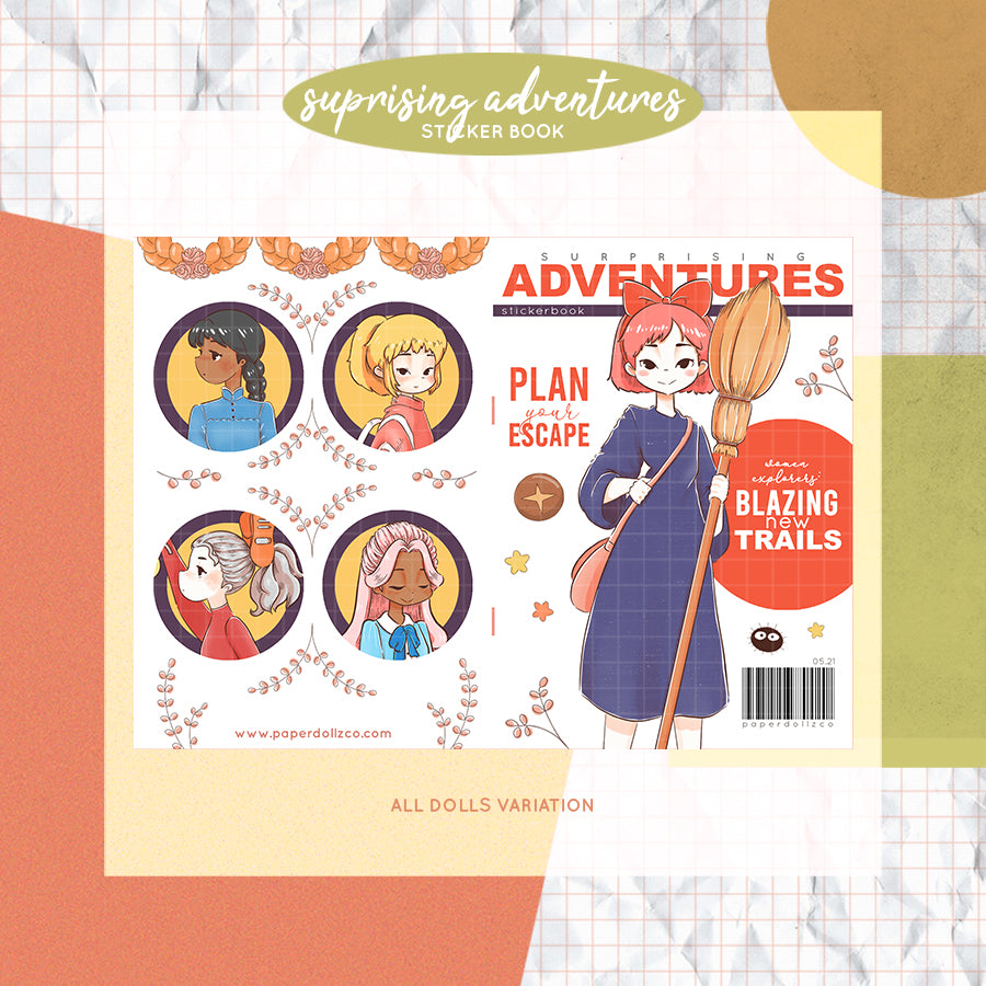 Surprising Adventures |  PaperDollzCo Planner |  Sticker Book | CB021