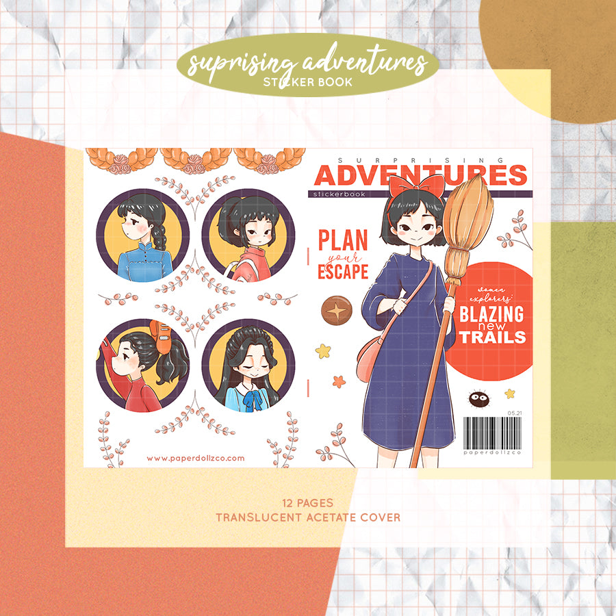 Surprising Adventures |  PaperDollzCo Planner |  Sticker Book | CB021