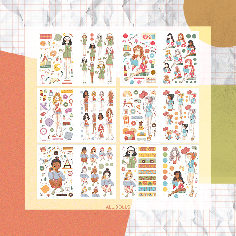 Slumber Party I PaperDollzCo Planner I Sticker Book | CB024