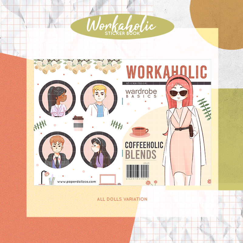 Workaholic   | PaperDollzCo Planner | Sticker Book | CB026