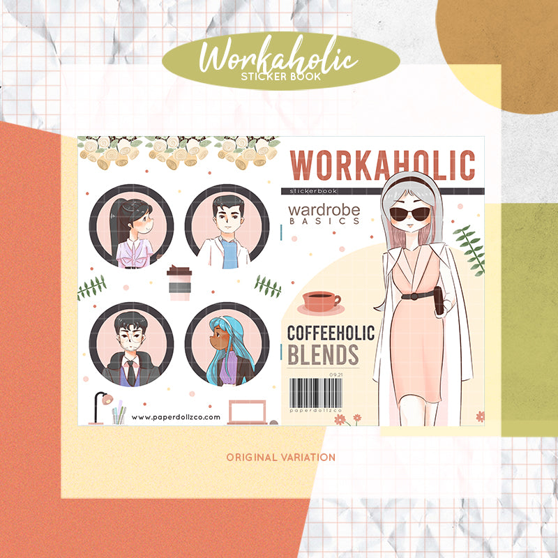 Workaholic   | PaperDollzCo Planner | Sticker Book | CB026