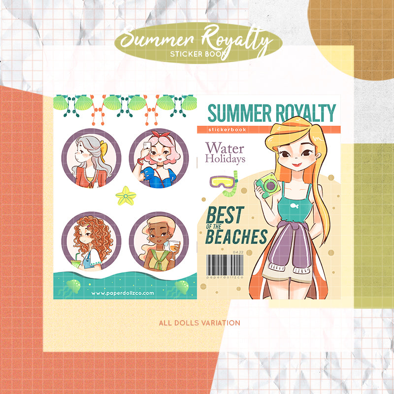 Summer Princess | PaperDollzCo Planner | Sticker Book | CB032