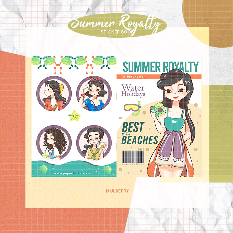 Summer Princess | PaperDollzCo Planner | Sticker Book | CB032