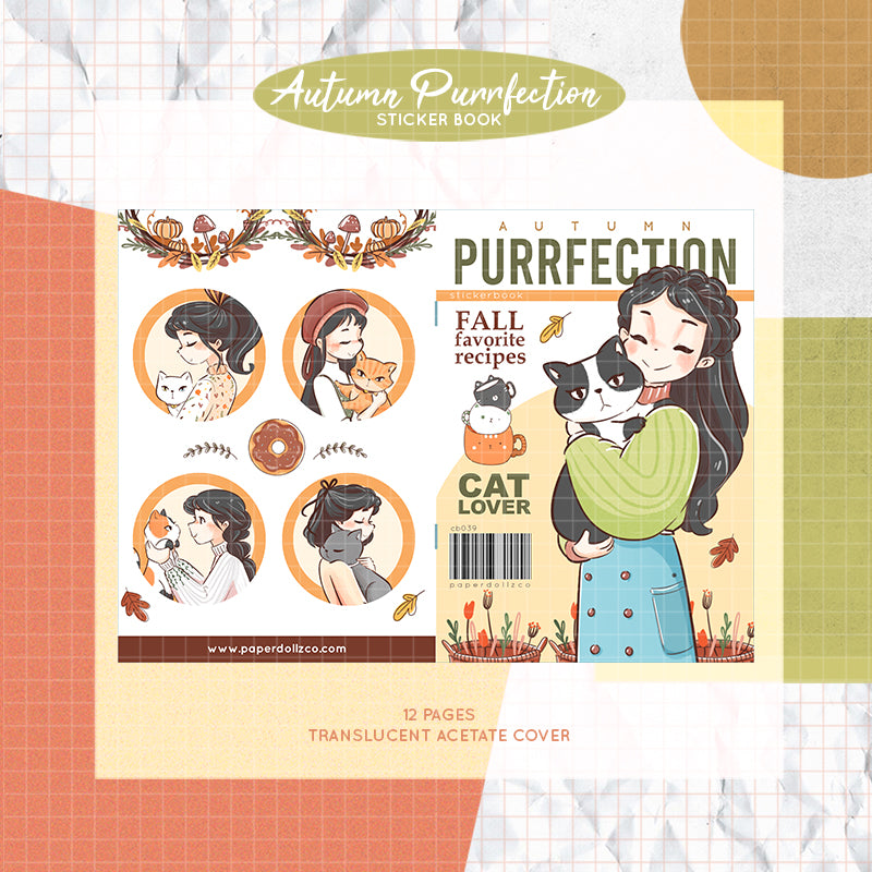 Autumn Purrfection I PaperDollzCo Planner I Sticker Book | CB039