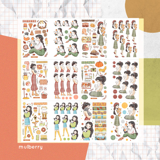 Autumn Purrfection I PaperDollzCo Planner I Sticker Book | CB039