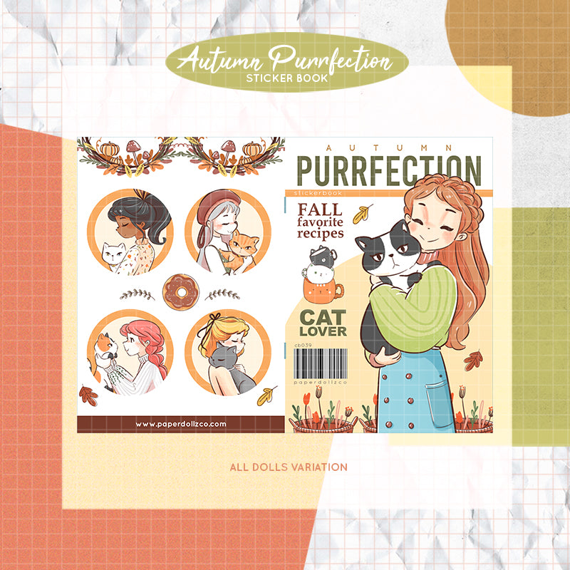 Autumn Purrfection I PaperDollzCo Planner I Sticker Book | CB039