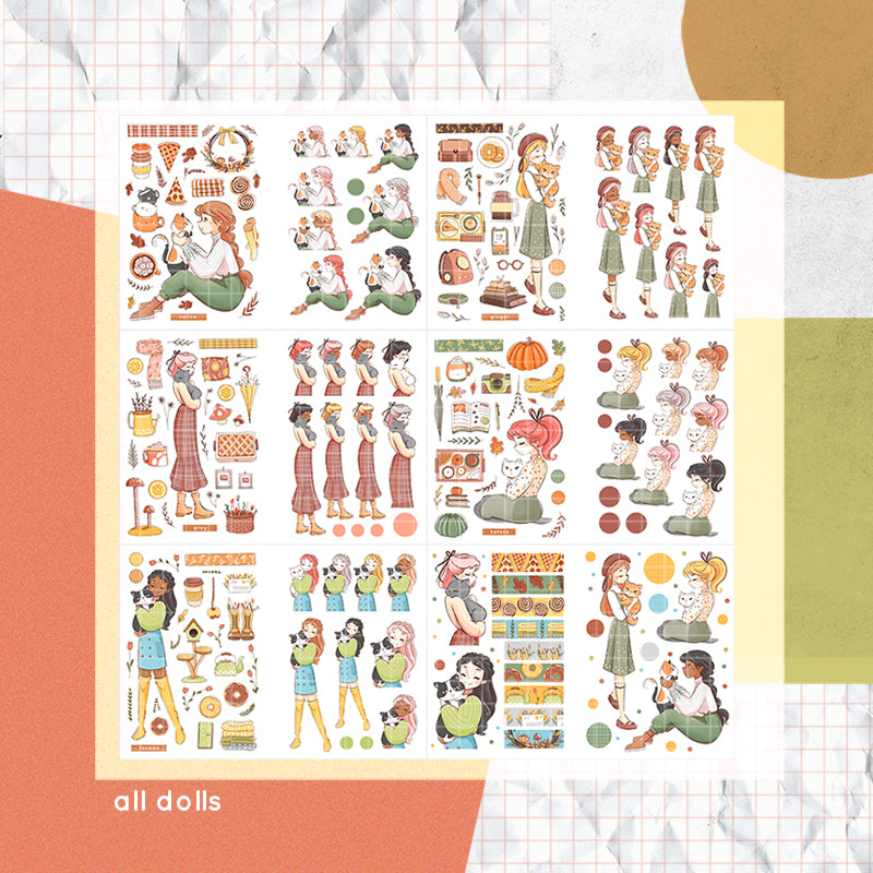 Autumn Purrfection I PaperDollzCo Planner I Sticker Book | CB039