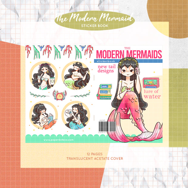 The Modern Mermaids | PaperDollzCo | Sticker Book | CB045