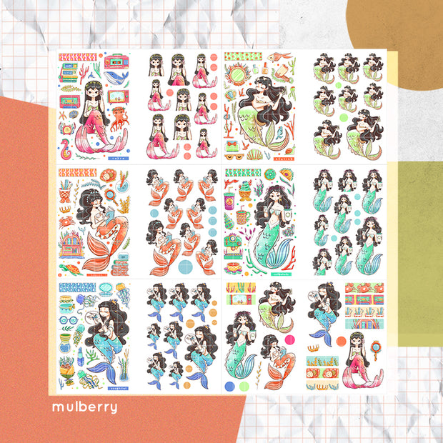 The Modern Mermaids | PaperDollzCo | Sticker Book | CB045