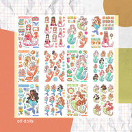 The Modern Mermaids | PaperDollzCo | Sticker Book | CB045