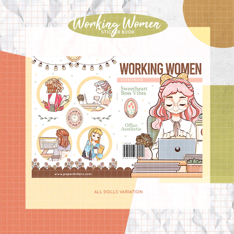 Working Women | PaperDollzCo | Sticker Book | CB048