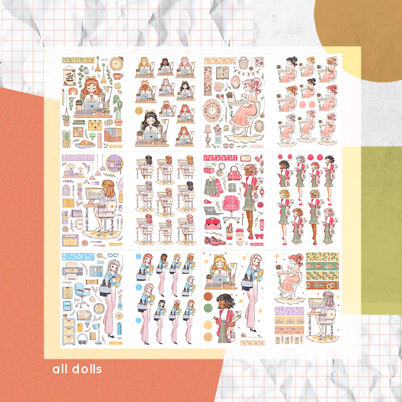 Working Women | PaperDollzCo | Sticker Book | CB048