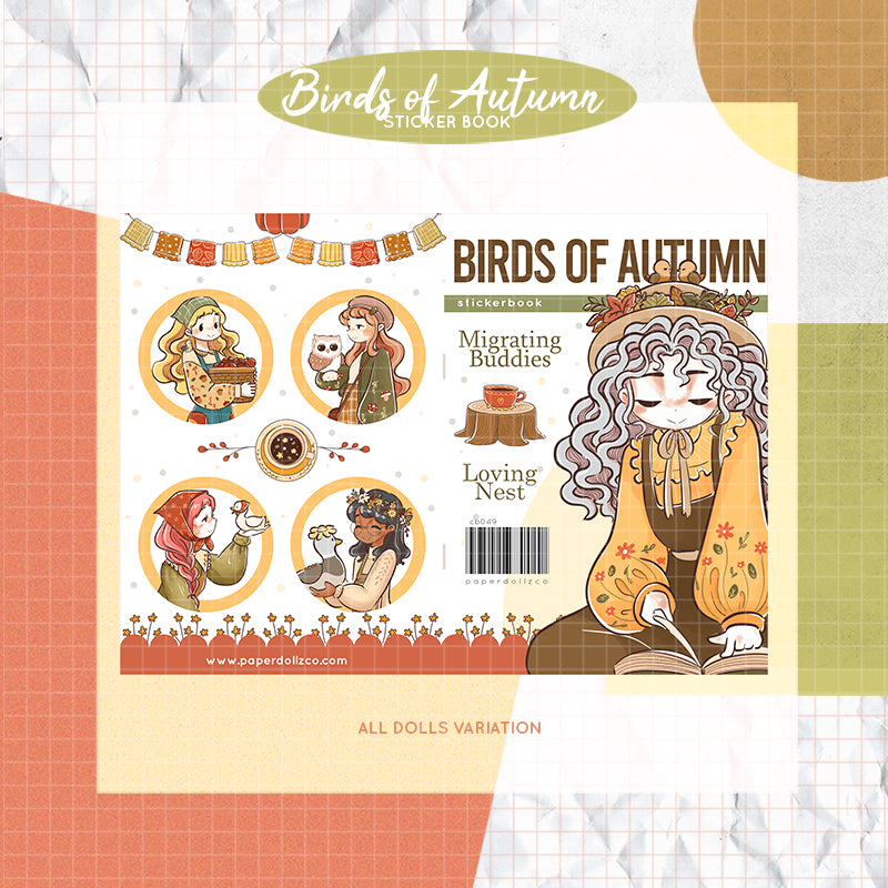 Birds of Autumn | PaperDollzCo | Sticker Book | CB049